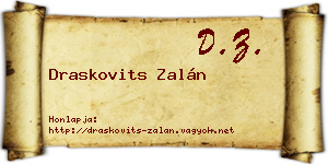 Draskovits Zalán névjegykártya